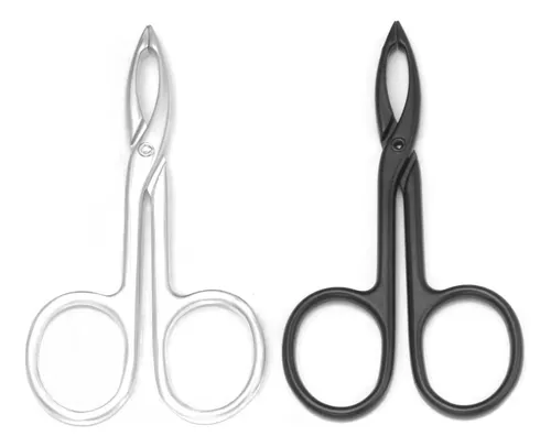 Pinzas Para Cejas Metálicas Plateadas Y Negras 2 Unidades