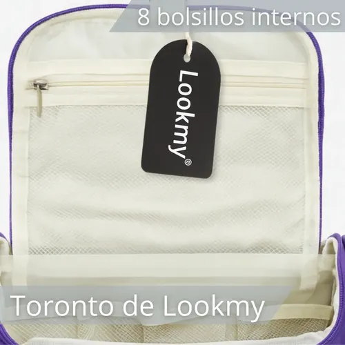 Neceser De Viaje Violeta Lookmy | portacosmetico Viaje organizador cosméticos | Porta maquillaje mujer | Organizador de viaje necessaire | Neceseres hombre valija o baño
