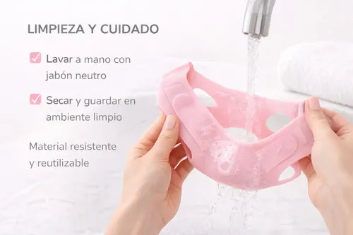 Máscara Facial V Line Silicona Reutilizable Efecto Tensor
