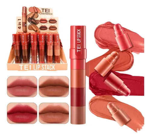 Labial Lipstack Matte En Barra 4 En 1 Tei Maquillaje