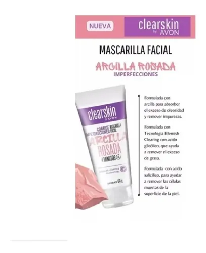 Mascarilla Facial Arcilla Rosada Clearskin 0 Imperfecciones