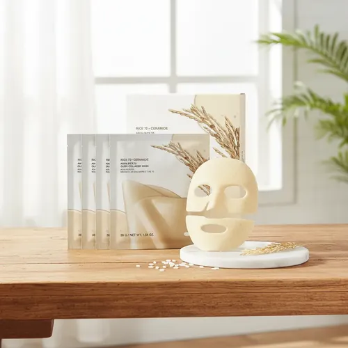 Mascarilla Facial Colágeno Y Ceramidas Arroz 70% Glow 38 Ml
