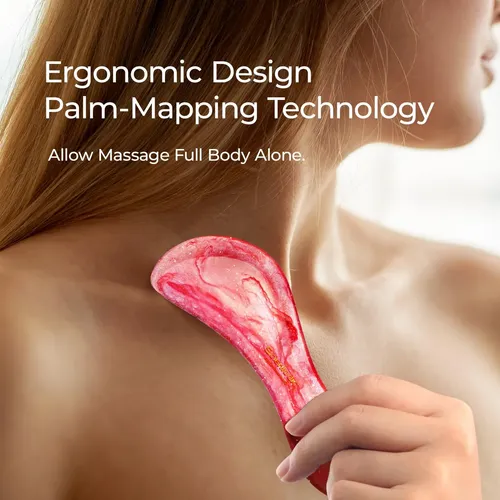 Kit 2 Gua Sha Scienlodic Resina Rostro Cuerpo Rojo