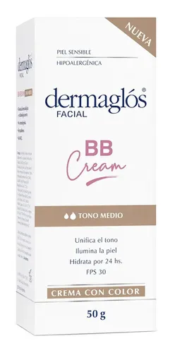 Crema Facial Dermaglós Bb Cream Fps 50 Tono Medio X 50 G