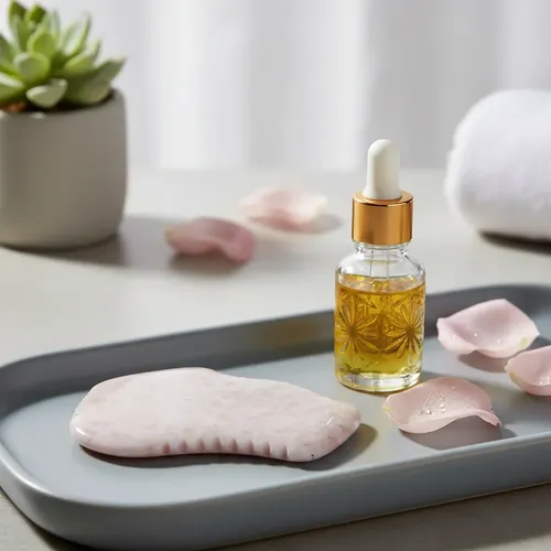 Piedra Gua Sha Peine Masajeador Corporal Marmol Rosa