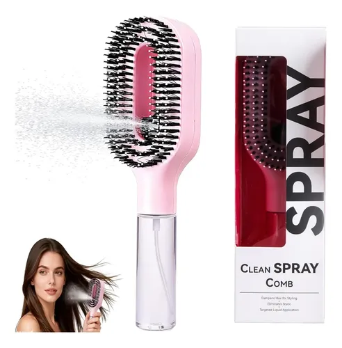Botella Rociadora Y Peine Combinado Para Cabello Rosa