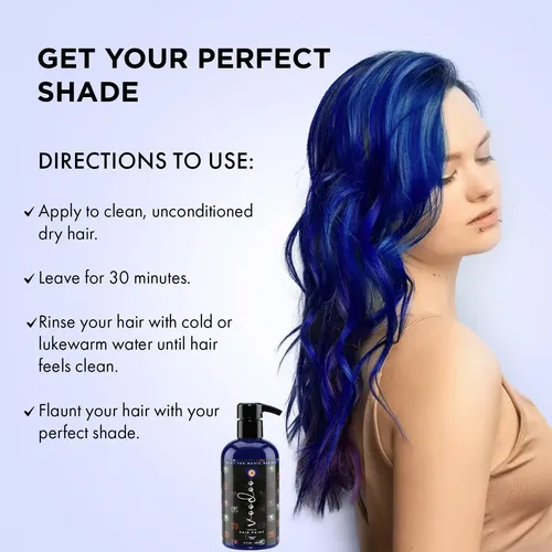 Moehair Tinte Semipermanente Azul Para Cabello Cubre Canas