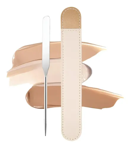 Paleta De Mezcla De Maquillaje De Acero Inoxidable Con Espát