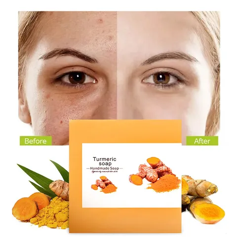 Jabón Portátil De Cúrcuma, Jabón De Manos, Limpieza Facial Y