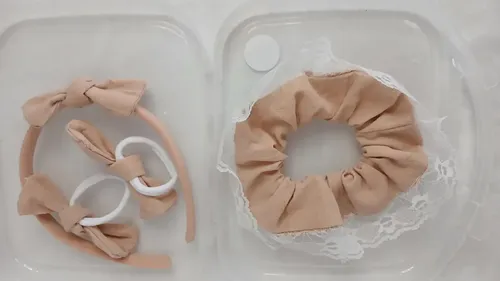Box De Accesorios Para El Pelo Para Nenas Atemporales Moda Color Rosa Salmón Tusor