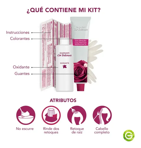 Kit Coloración Permanente Garnier Hidratante Cor Intensa 6.7