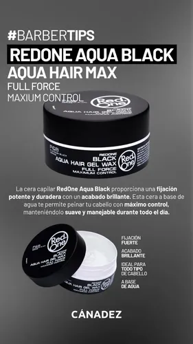 Cera Capilar Red One Aqua Hair Gel Wax Black 150ml