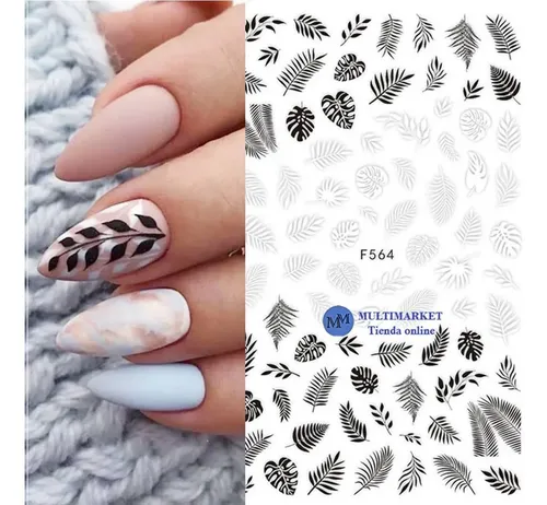 Stickers Autoadhesivos Para Uñas – Flores Ramas Hojas