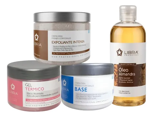 Kit Reductor Modelador Masajes Gel Termico Aceite Crema Base