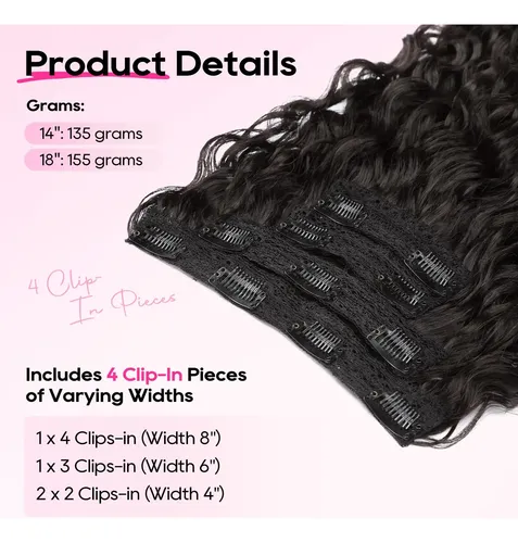 Extensiones Con Clips Black Brown Para Cabello Mujer