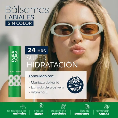Bálsamo Labial Hidratante Pura Soap Aloe Vera
