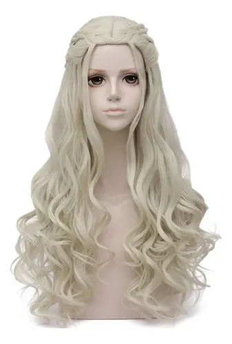 Peluca Para Cosplay, Pelo Rubio, Sintética, Larga, Para Muje