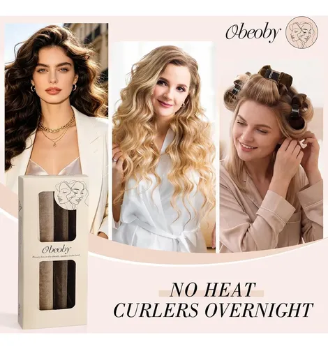 Set Rizadores Sin Calor Jumbo Para Cabello Largo Con Rulos