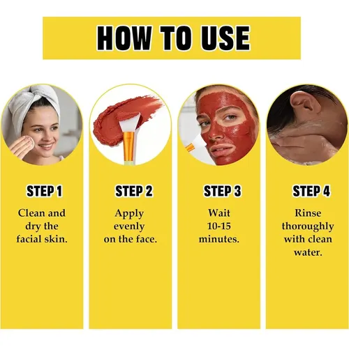Mascarilla De Arcilla Roja Con Brocha De Silicona Afalin