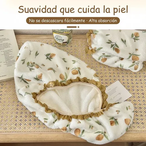 Gorro De Secado De Cabello Superabsorbente De Terciopelo Cor