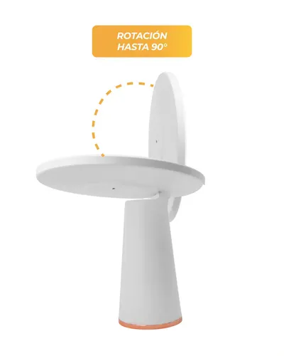 Espejo Led Recargable 30 Leds Rotación 90 3 Tonos De Luz