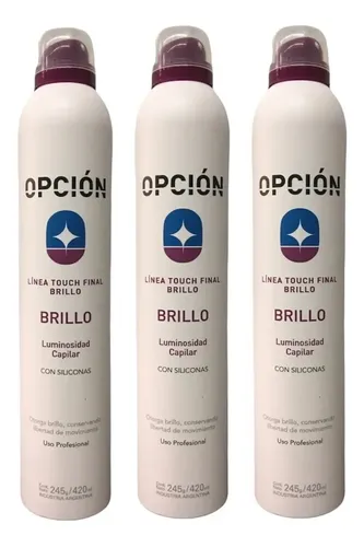 3 Spray Brillo Opción Luminosidad Capilar C/siliconas 420ml