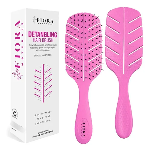Cepillo De Pelo Fiora Naturals Detangler Para Cabello Seco/h