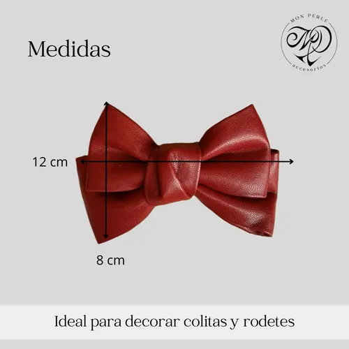 Moño Pelo Simil Cuero Pico Hebilla Accesorios Color Rojo