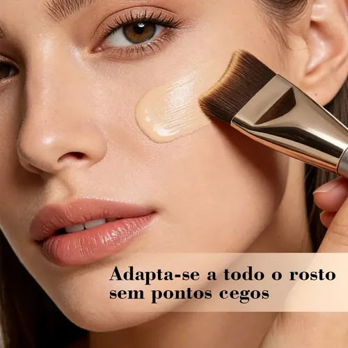 Brocha de maquillaje suave y curvada para la base de la piel, brocha de maquillaje ligera y portátil