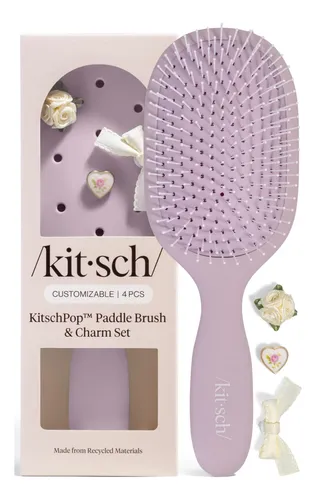 Cepillo De Pelo Kitsch Paddle Para Mujer, Cepillo Desenredan Violeta