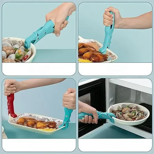 Pinza Agarradora Anticalor Para Bandejas De Cocina X2