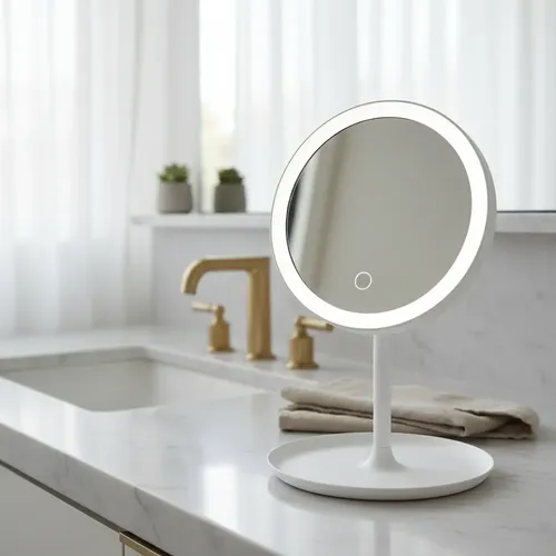 Espejo Maquillaje Luz Led Táctil Funciona C/ Conexión Usb