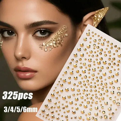 Autoadhesivos Strass Para Rostro Ojos Y Cuerpo X2