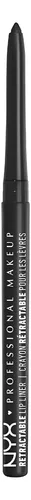 Lápiz Delineador De Labios Mecánico Nyx Negro 1 Unidad
