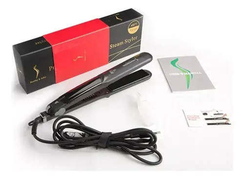 Plancha De Pelo 2 En 1 Con Vapor De Iones Negativos, Lcd