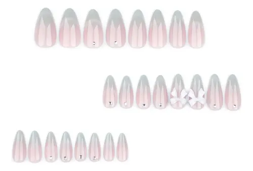 Uñas Postizas De Ojo De Gato Con Rhinestones