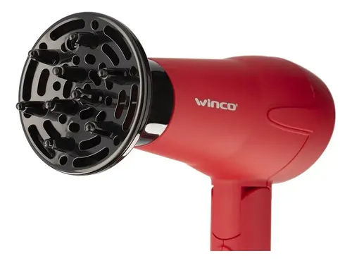 Secador de Pelo Plegable Mini Viaje Con Difusor Winco W190 E Color Rojo