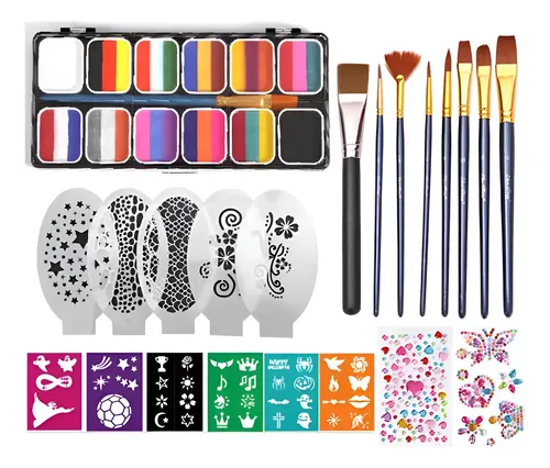 V Aplicable A Pintura Facial, 12 Colores, Maquillaje Infanti
