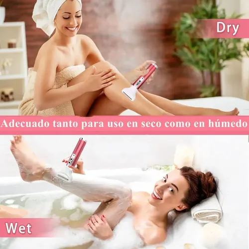 Depiladora eléctrica recargable para el cuerpo con 5 accesorios, depiladora para mujeres, máquina de afeitar eléctrica 5 en 1 para mujer, depiladora facial eléctrica recargable, máquina de afeitar