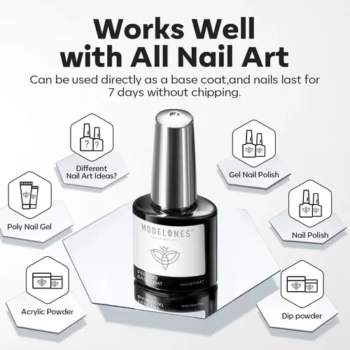 Base En Gel Modelones, 10 Ml, Despegable Y De Secado Rápido