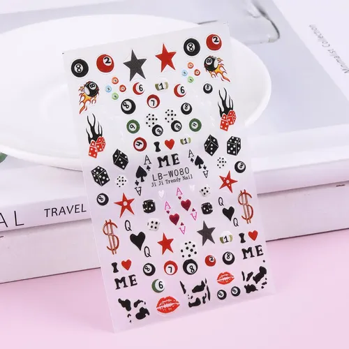 Pegatinas Para Uñas Fspronail, Diseño De Bola De Billar En R