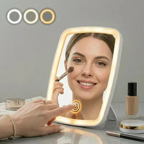 Espejo Maquillaje Led Tactil Usb Pilas C/soporte Veoquiero