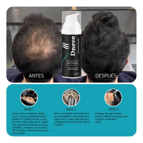 Crema Correctora Capilar Dnovo Fórmula Turca Resiste Al Agua