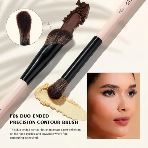Set 5 Brochas Jessup Doble Punta Peach Dust – 10 Funciones