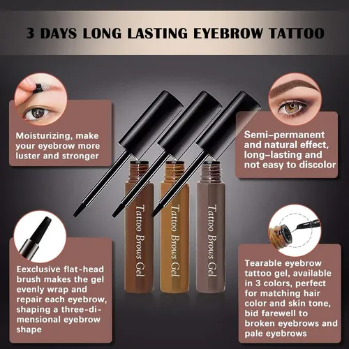 Gel Tatuaje Para Cejas Marrón Resistente Al Agua