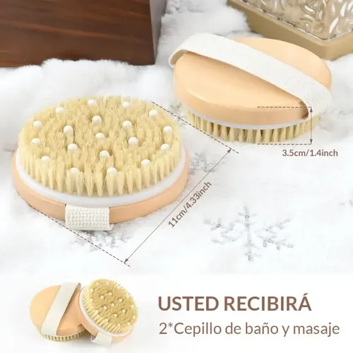 Pz A Cepillo En Seco Corporal 2 Packs Exfoliante Masaje