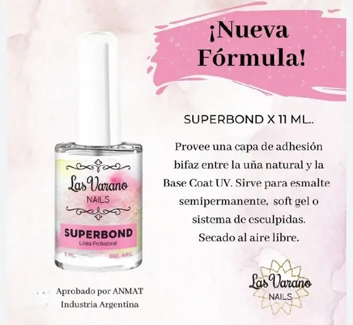 Kit De 1 Superbond Y 1 Primer Con Acido X 11 Ml Uñas Esculpi