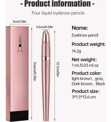 Lápiz Microblading Cejas 4 Puntas Hknbj Negro