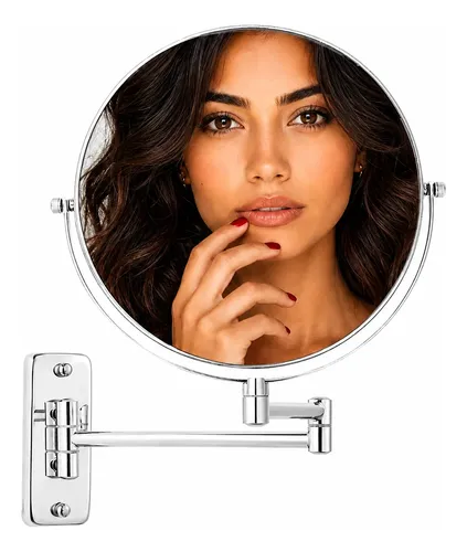 Espejo Maquillaje Pared Doble Cara Extensible Giratorio 360°