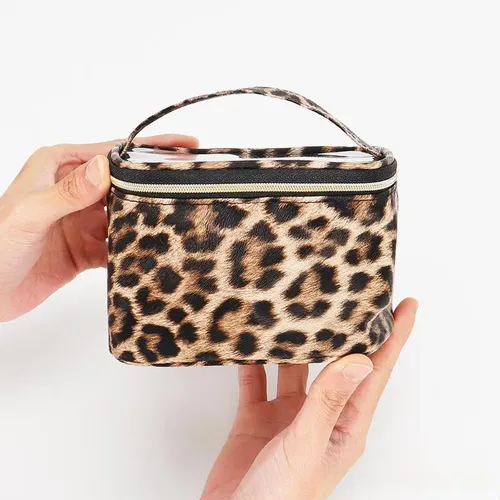 Waterproof Makeup Bag With Leopard Print